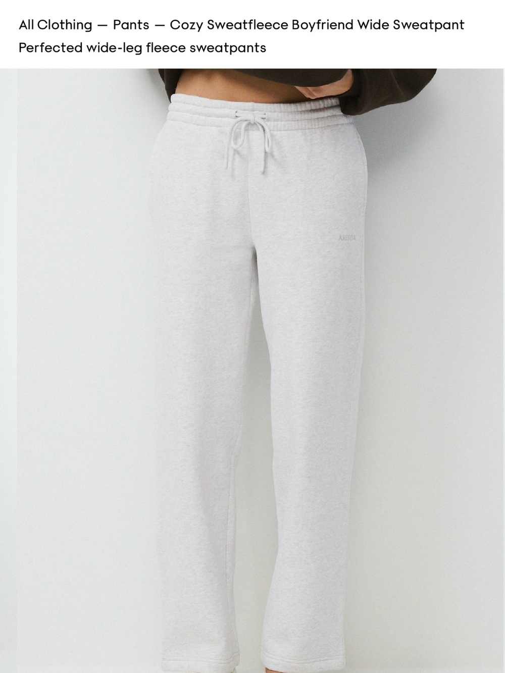 Aritzia Cozy Sweatfleece Boyfriend Wide Sweatpant - Light Gray